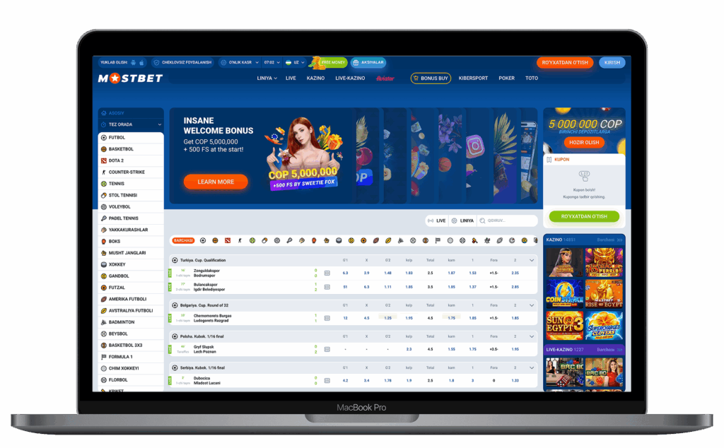 Mostbet UZ Online: Kirish & Registratsiya